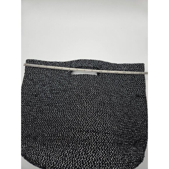 Magid  Woven Metallic Clutch Handbag Black and Silver Tote Handbag - Picture 5 of 6